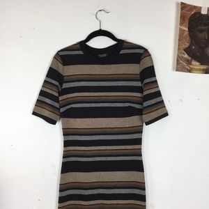TOPSHOP striped bodycon maxi dress